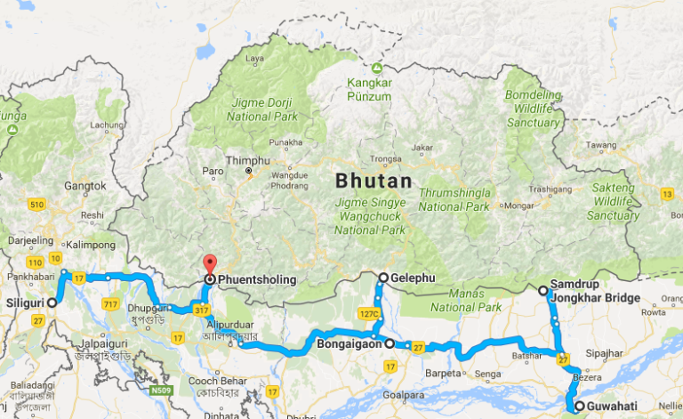 bhutan road trip from india