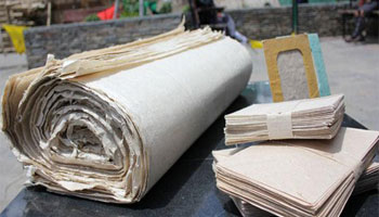 Bhutanese Traditional Paper make out of bark of Daphne tree