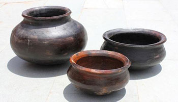 Earthenware pots used for cooking in Bhutan