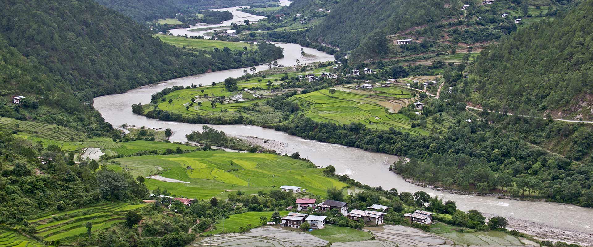 Punakha Valley as seen from Khamsum Yuellay Namgyel Chorten